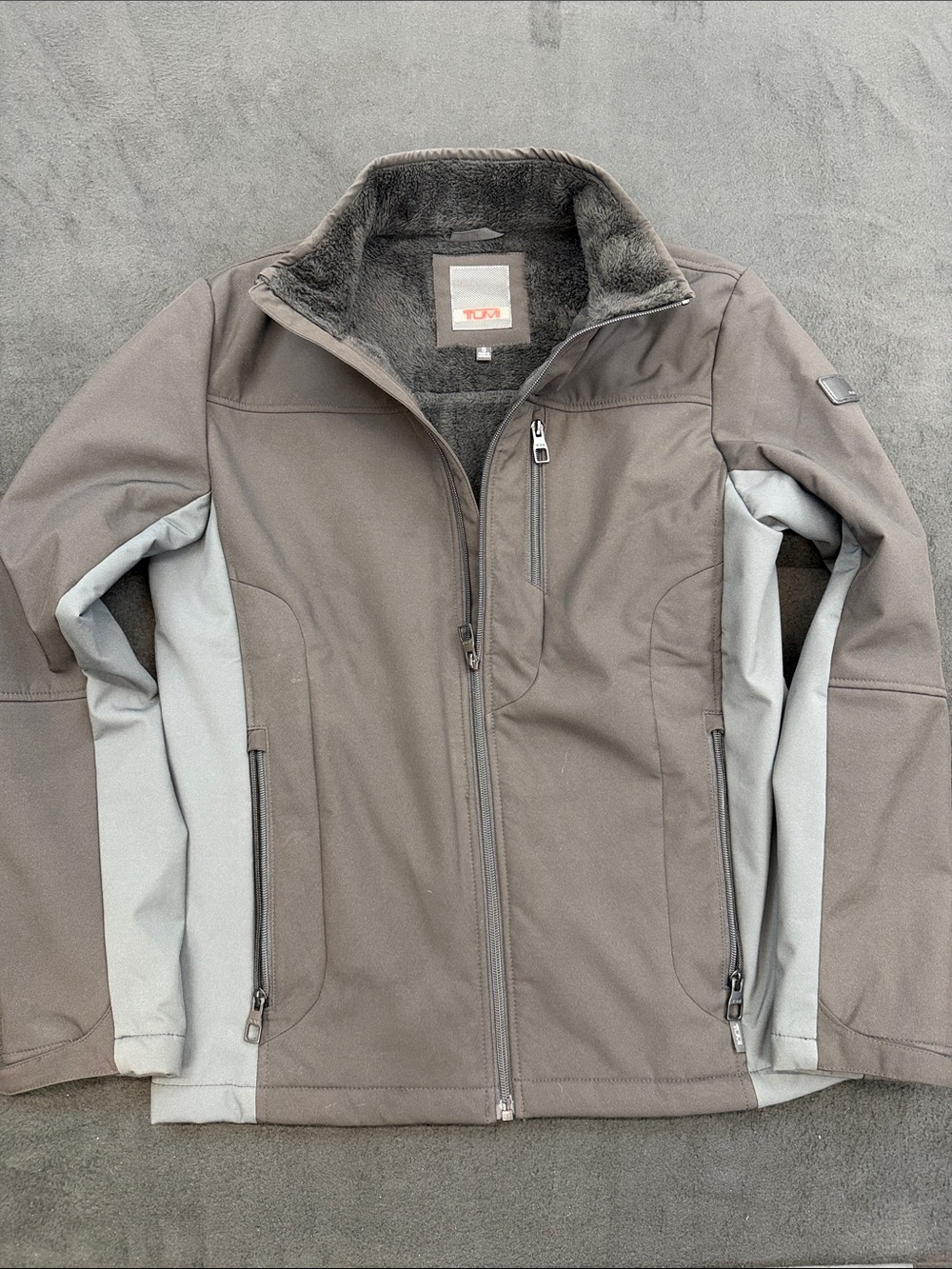 TUMI Men's Stretch Softshell Fleece-Lined Jacket